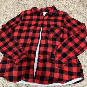 Red fleece lined Flannel